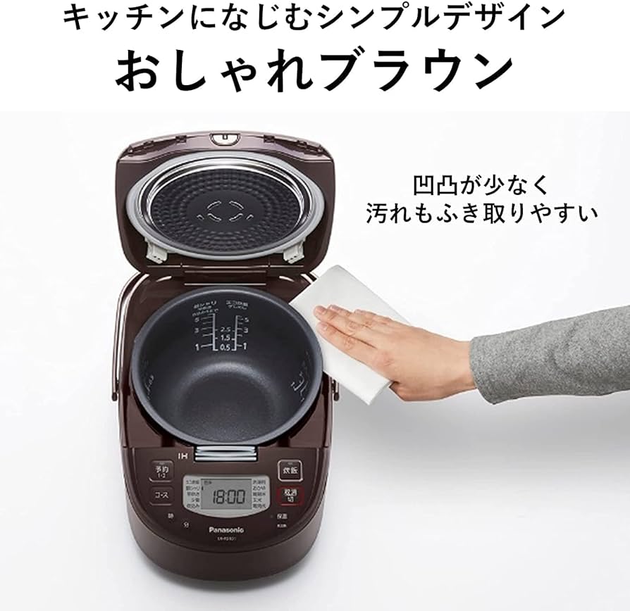 Amazon | 【セット】パナソニック 炊飯器 5.5合 2段IH ブラウン